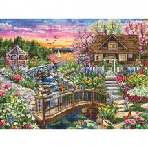 Kit Punto Croce - Luca-S - Fioritura di primavera sul lago