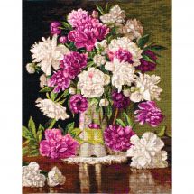 Kit Punto Croce - Luca-S - Peonie rosa e bianche