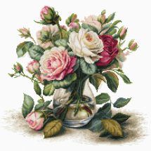 Kit Punto Croce - Luca-S - Vaso di rose