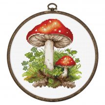 Kit per ricamo a punto croce con tamburo - Luca-S - Agarico delle mosche