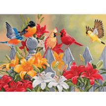 Kit Punto Croce - Luca-S - Uccelli e fiori da giardino
