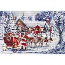 kit ricamo a punto croce - Luca-S - Visita di Babbo Natale