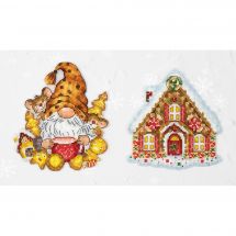 Kit di ornamenti da ricamare - Luca-S - Lo gnomo e la casa