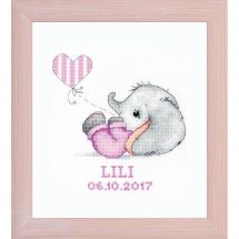 Kit Punto Croce - Luca-S - Bambina (cornice rosa chiaro)