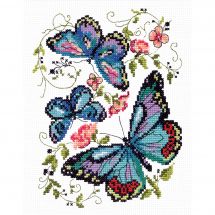 Kit Punto Croce - Magic Needle - Farfalle blu