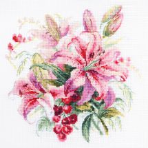 kit ricamo a punto croce - Magic Needle - Gigli rosa