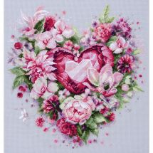 kit ricamo a punto croce - Magic Needle - Cuore fiorito