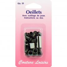 Occhielli e rivetti - Couture loisirs - 20 occhielli - 10 mm colore marrone