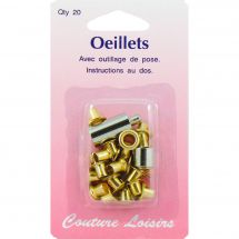 Occhielli e rivetti - Couture loisirs - 20 occhielli - 10 mm color oro