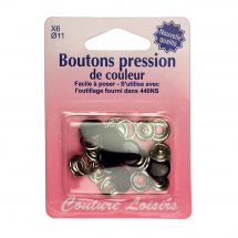Bottoni a pressione - Couture loisirs - Ricarica 6 pulsanti a pressione nera