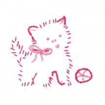 Kit di punti da ricamo - Luc Créations - Gatto rosa