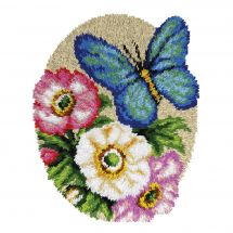 Kit tappeto a punto smirne - Orchidéa - Fiori e farfalla