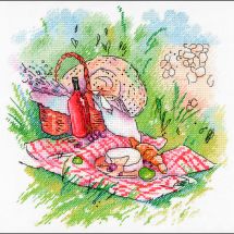 Kit Punto Croce - Aquarelle by MP Studia - Picnic sull'erba