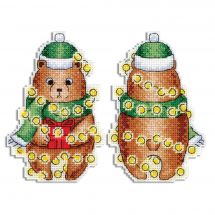 Kit di ornamenti da ricamare - MP Studia - Decorazioni natalizie da ricamare orsacchiotto