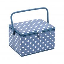 Scatola potalavoro - Hobby Gift - Jeans blu a pois bianchi