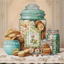 kit ricamo a punto croce - Nova Sloboda - Barattolo per biscotti