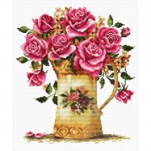 Kit Punto Croce - Ladybird - Vaso da fiori antico