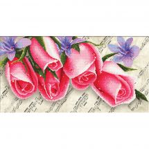 kit ricamo a punto croce - Needleart World - Rose e musica