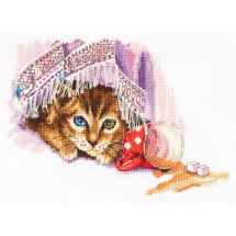 Kit Punto Croce - Panna - Gatto dispettoso