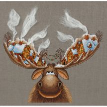 Kit Punto Croce - Panna - Alce di Natale