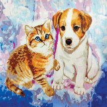 Kit di pittura per numero - Craft Buddy - Cane e gatto