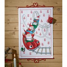 Kit Punto Croce - Permin - Calendario dell'Avvento - La giostra di Babbo Natale