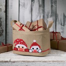 Kit borsa da ricamare - Permin - Cestino - Lattine di Natale