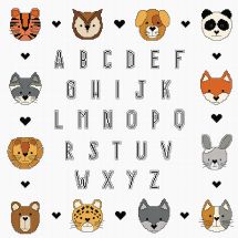 Kit Punto Croce - Princesse - Alfabeto piccoli animali