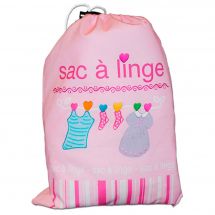 Kit borsa da ricamare - Princesse - Sacchetto per il bucato da ricamare rosa