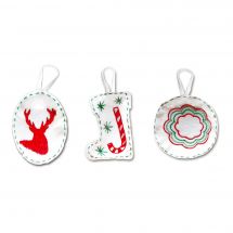 Kit di ornamenti da ricamare - Princesse - Lotto di 3 sospensioni di Natale