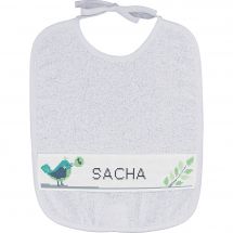 Kit bavaglino da ricamo - Princesse - L'albero degli uccelli - Blu