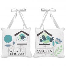 Kit cuscino da ricamo - Princesse - Cuscino per porta -  agli uccelli blu
