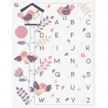 Kit Punto Croce - Princesse - ABC l'albero degli uccelli rosa