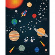 Kit Punto Croce - Princesse - Dans l'espace - Système solaire