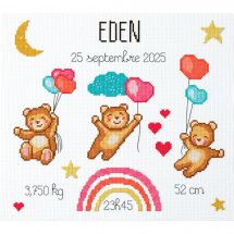 kit ricamo a punto croce - Princesse - Il mio piccolo mondo arcobaleno