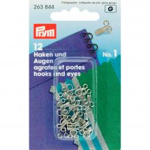 Graffette - Prym - N°1 - 12 paia - Colore argento