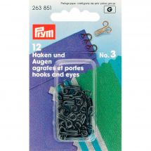 Graffette - Prym - N°3 - 12 paia - Colore nero