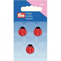 Bottoni di coda - Prym - Lotto di 3 bottoni coccinella - 14 mm