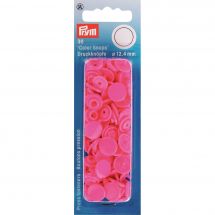 Bottoni a pressione - Prym - 30 bottoni pressioni a ribadire rosa - 12.4 mm