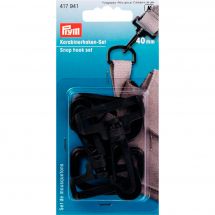 Moschettone  - Prym - Set di 2 con anelli di plastica nera - 40 mm