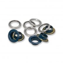 Occhielli e rivetti - Prym - 20 occhielli con rondelle blu navy - 11 mm