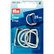 Accessorio per la borsa - Prym - Anelli in D - 25 mm argento