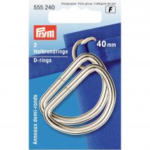 Accessorio per la borsa - Prym - Anelli in D - 40 mm argento