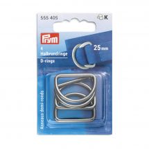 Accessorio per la borsa - Prym - Anelli a D - 25 mm argento scuro