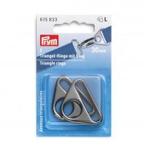 Accessorio per la borsa - Prym - Anelli triangolari colore argento scuro - 30 mm