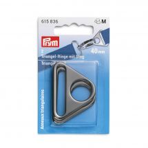 Accessorio per la borsa - Prym - Anelli triangolari colore argento scuro - 40 mm
