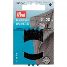 Filo da cucire - Prym - Filo di lino nero - 2 x 20 m