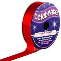 Raso su un rotolo - Celebrate - Raso rosso liscio - 13 mm x 6 m