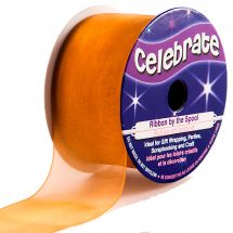 Organza su un rotolo - Celebrate - Caramel Organza Plain - 32 mm x 5 m