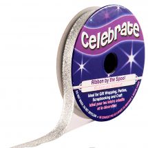 Nastro di nylon su una bobina - Celebrate - Nylon e argento metallico - 7 mm x 6 m